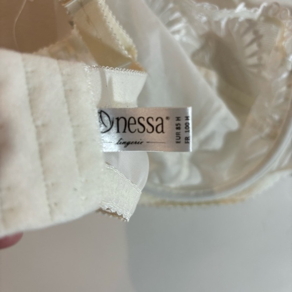 NESSA LINGERIE Sz 85H 38F US Bra Selena Ecru Soft Underwire Lace Adjustable NEW - Picture 9 of 10